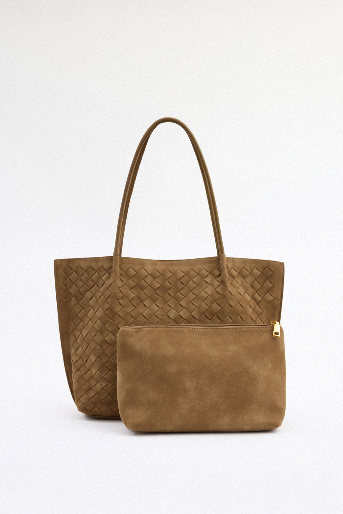 Örgü Desenli Camel Kadın Çanta