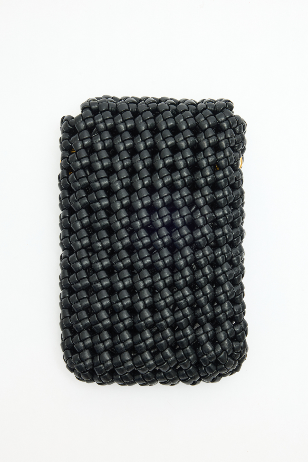 Örgü Dokulu Mini Çapraz Askılı Siyah Kadın Çanta