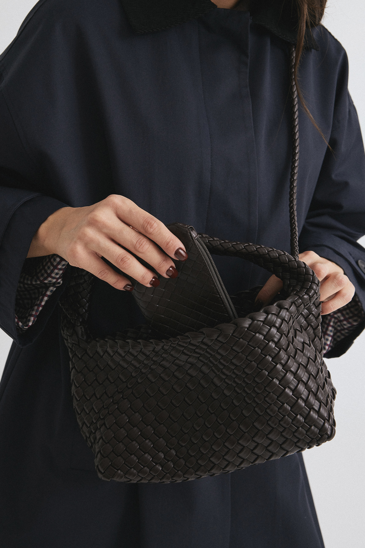 Örgülü Acı Kahve Kadın Çanta