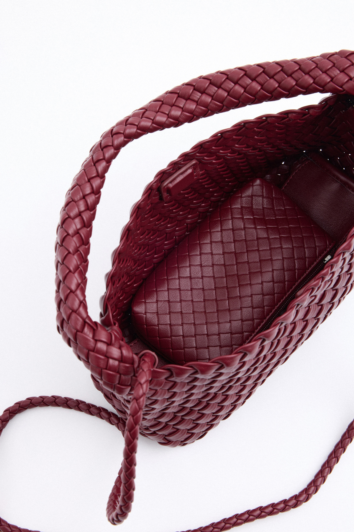 Örgülü Bordo Kadın Çanta