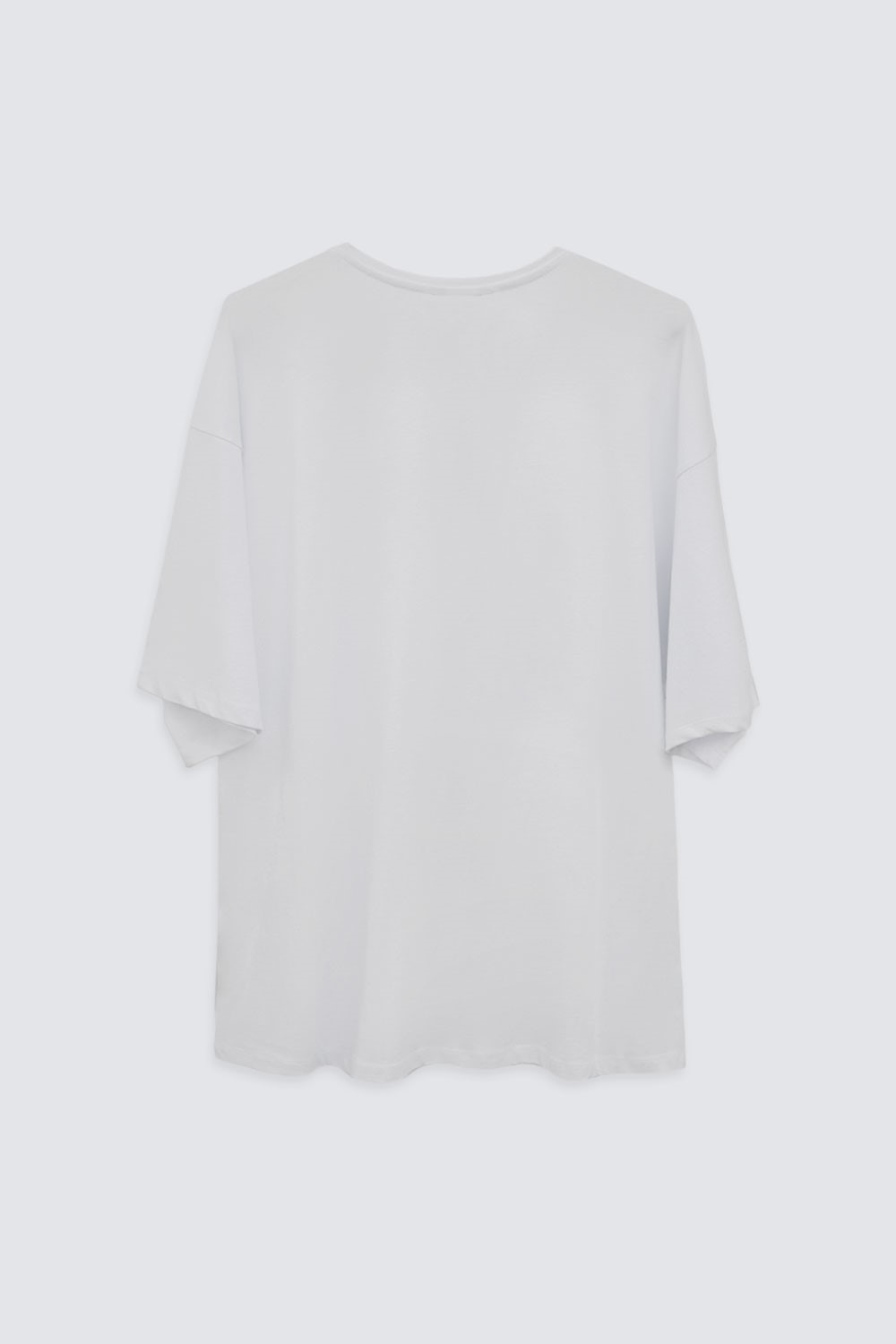 OVERSIZE Beyaz Kadın Basic Tişört