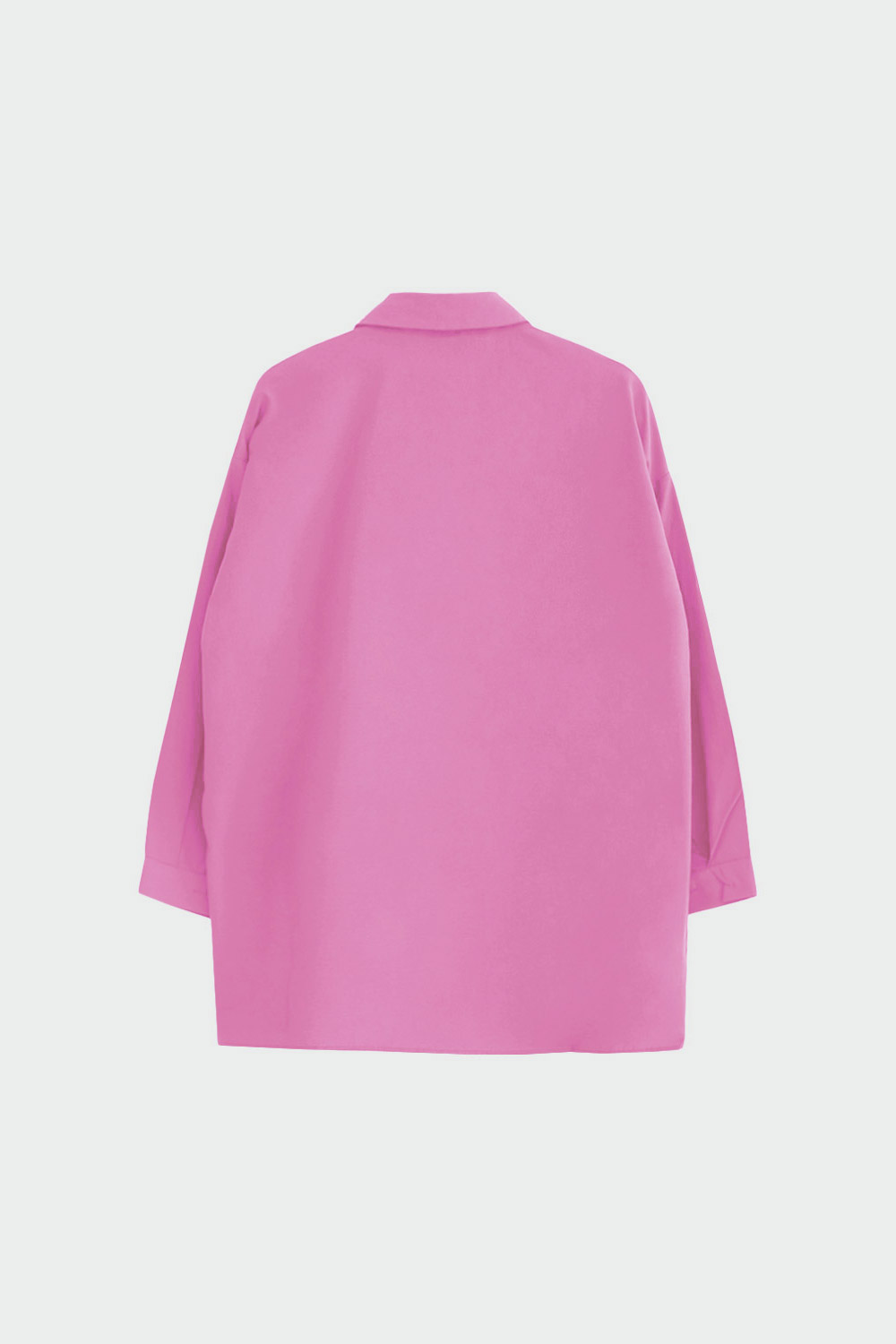 Oversize Düz Kesim Basic Pembe Kadın Gömlek