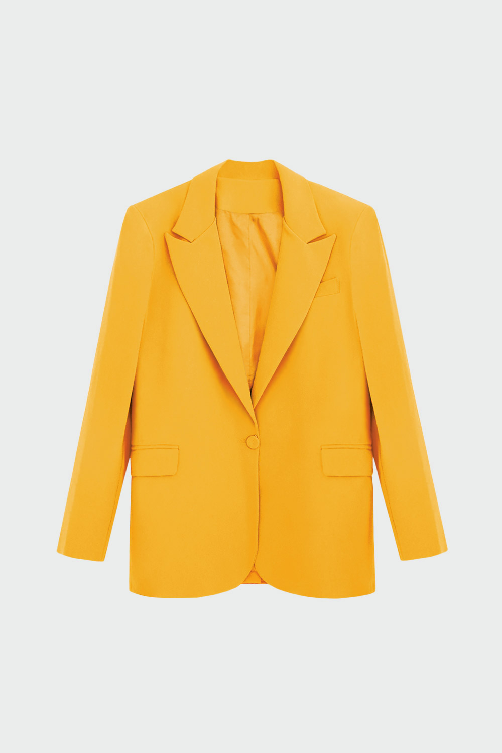 Oversize Tek Düğmeli Blazer Turuncu Kadın Ceket