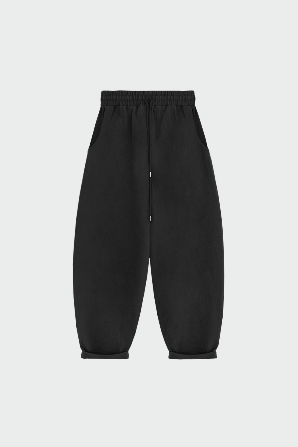 Beli Lastikli Slouchy Siyah Kadın Pantolon