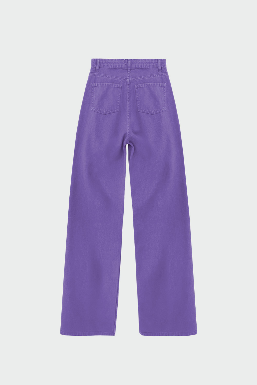 Yıkamalı Geniş Paça Mor Kadın Pantolon