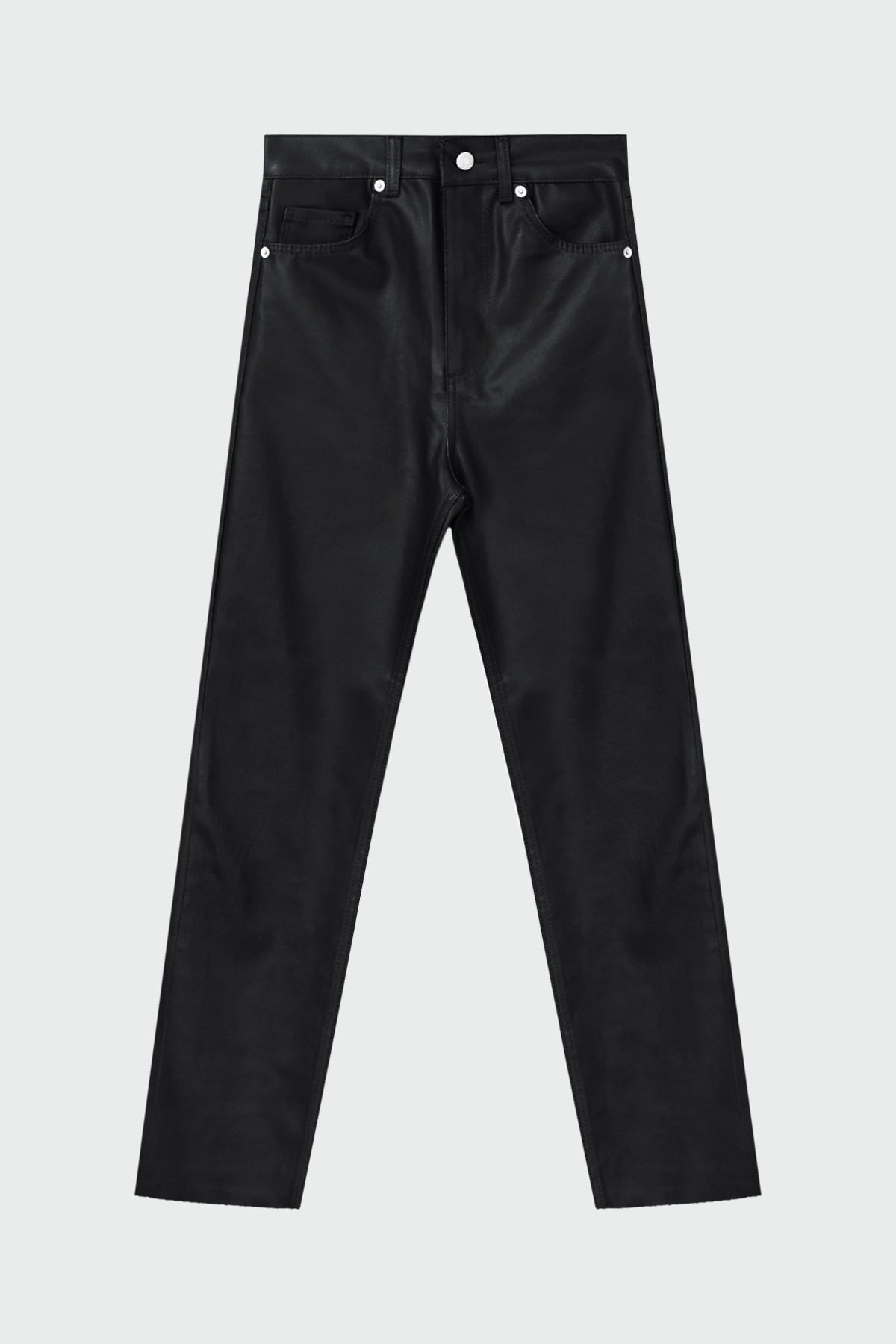 Straight Fit Mumlu Siyah Kadın Pantolon