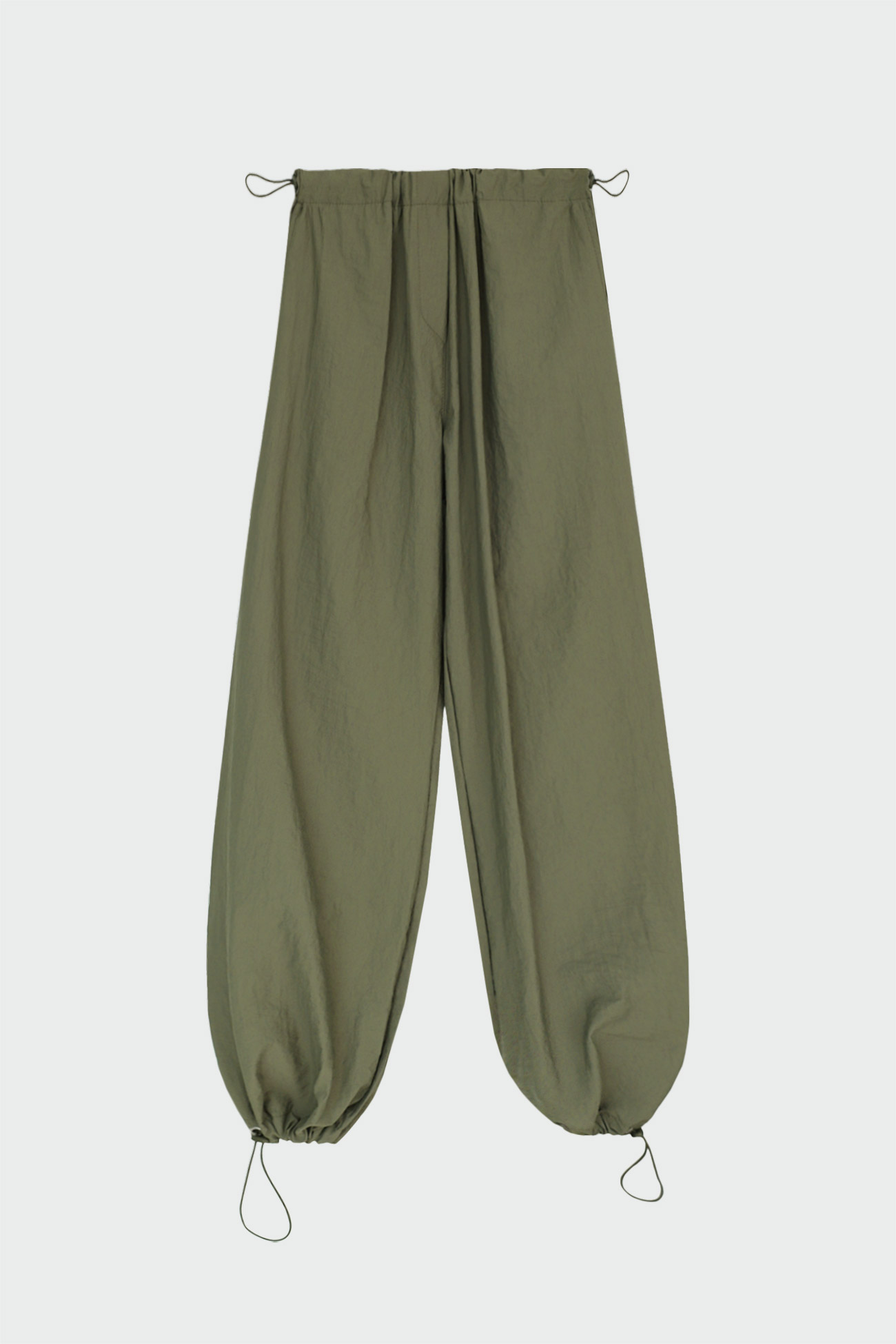 Paraşüt Paçası Lastikli Jogger Yeşil Kadın Pantolon