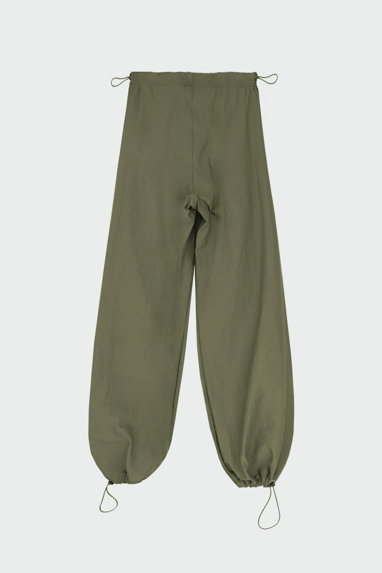 Paraşüt Paçası Lastikli Jogger Yeşil Kadın Pantolon