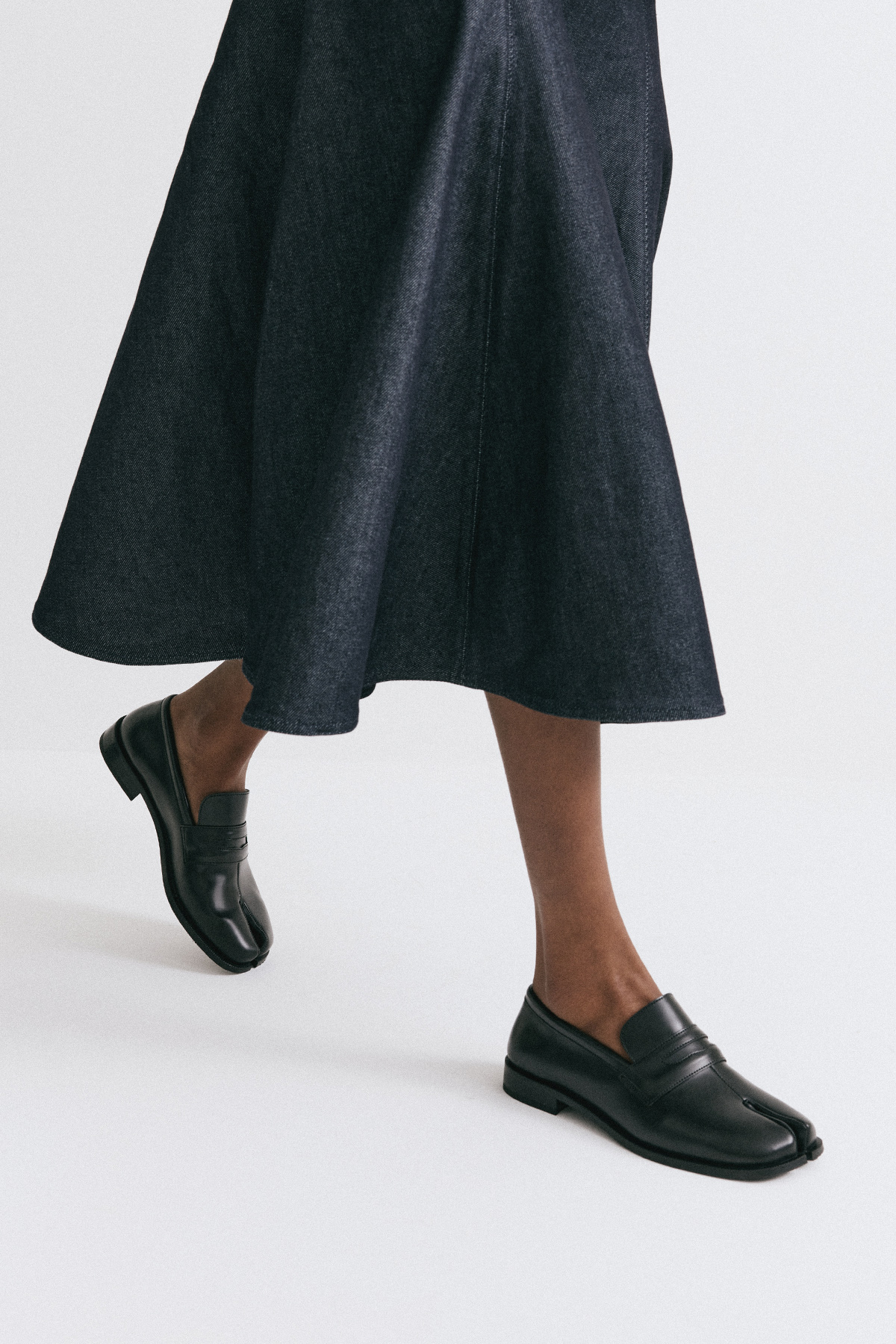 Parmak Arası Klasik Loafer Siyah Kadın Loafer