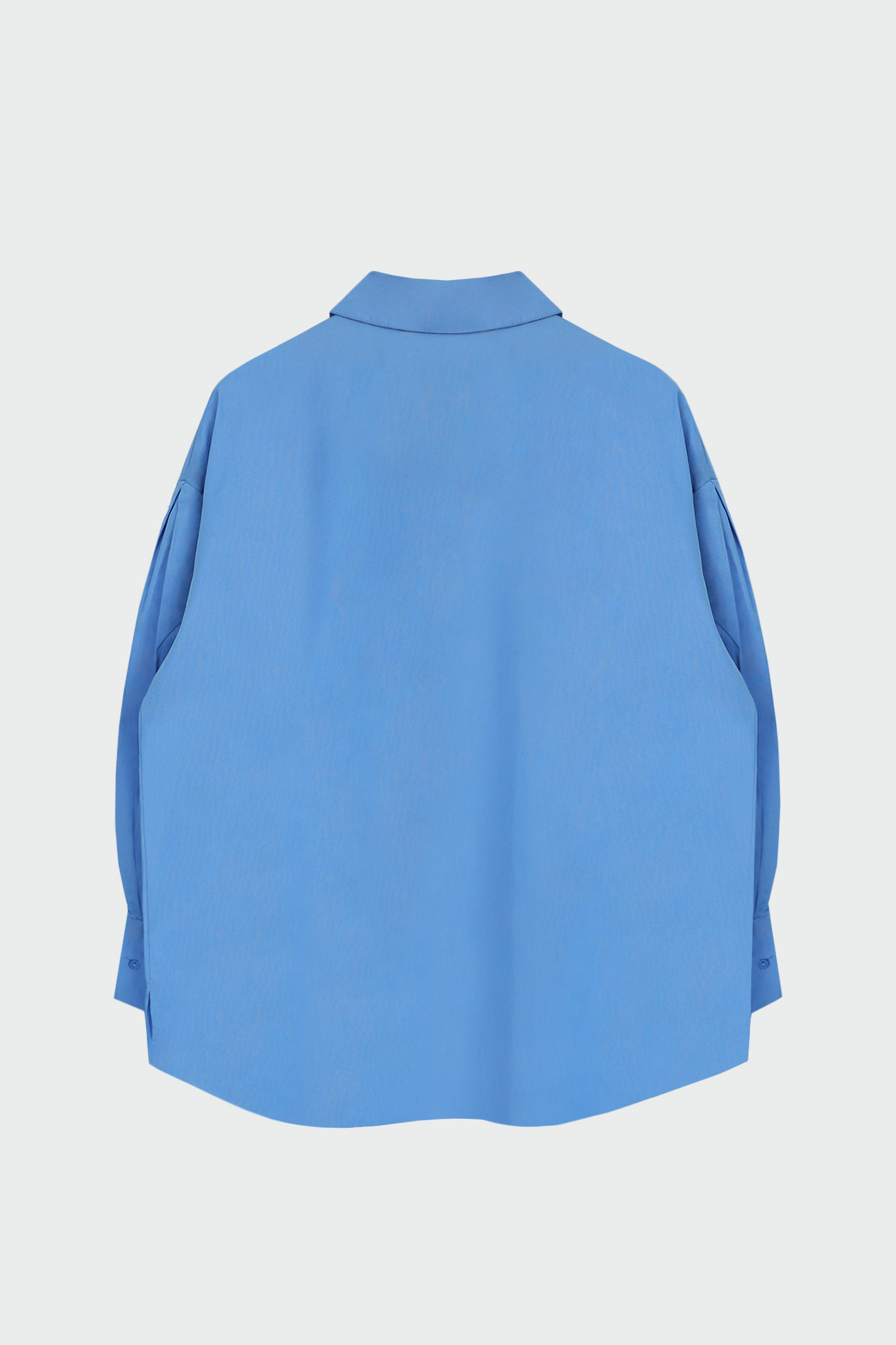 Poplin Kumaş Basic Mavi Kadın Gömlek