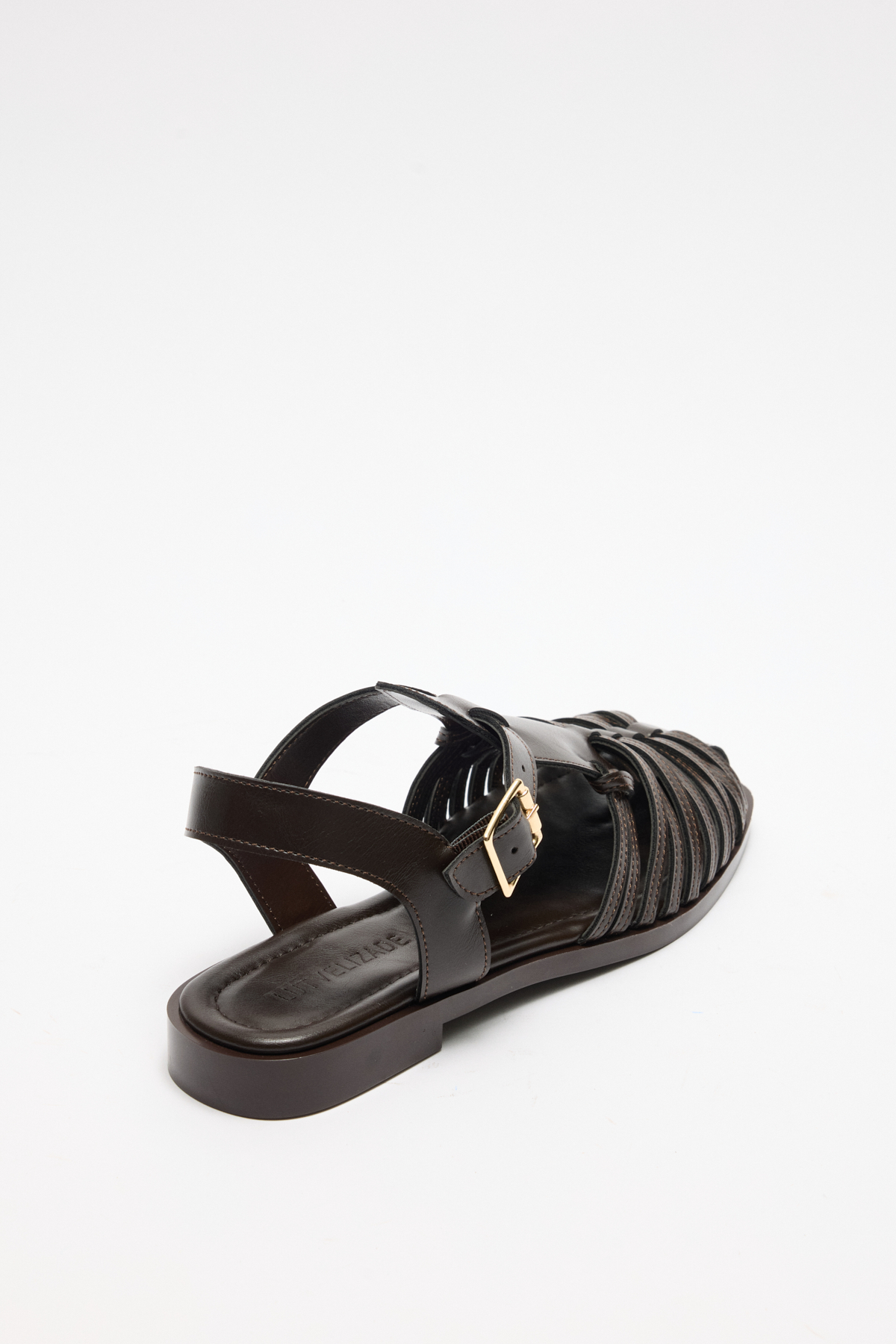 Önü Kapalı Çok Bantlı Acı Kahve Kadın Sandalet