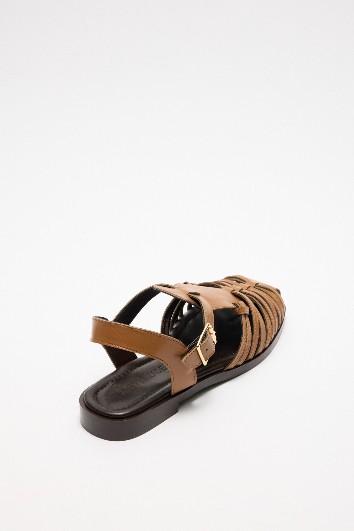 Önü Kapalı Çok Bantlı Karamel Kadın Sandalet