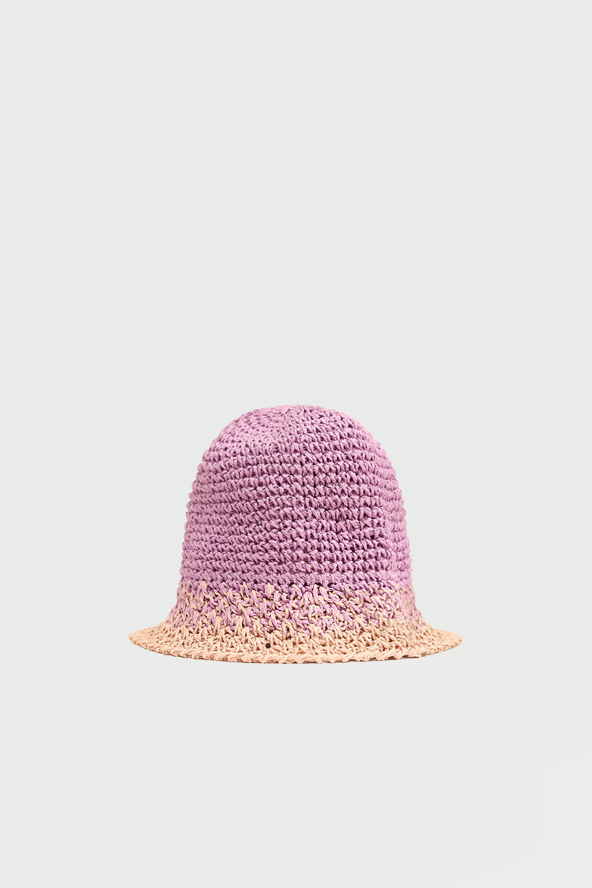Çift Renkli Örme Bucket Lila Kadın Şapka