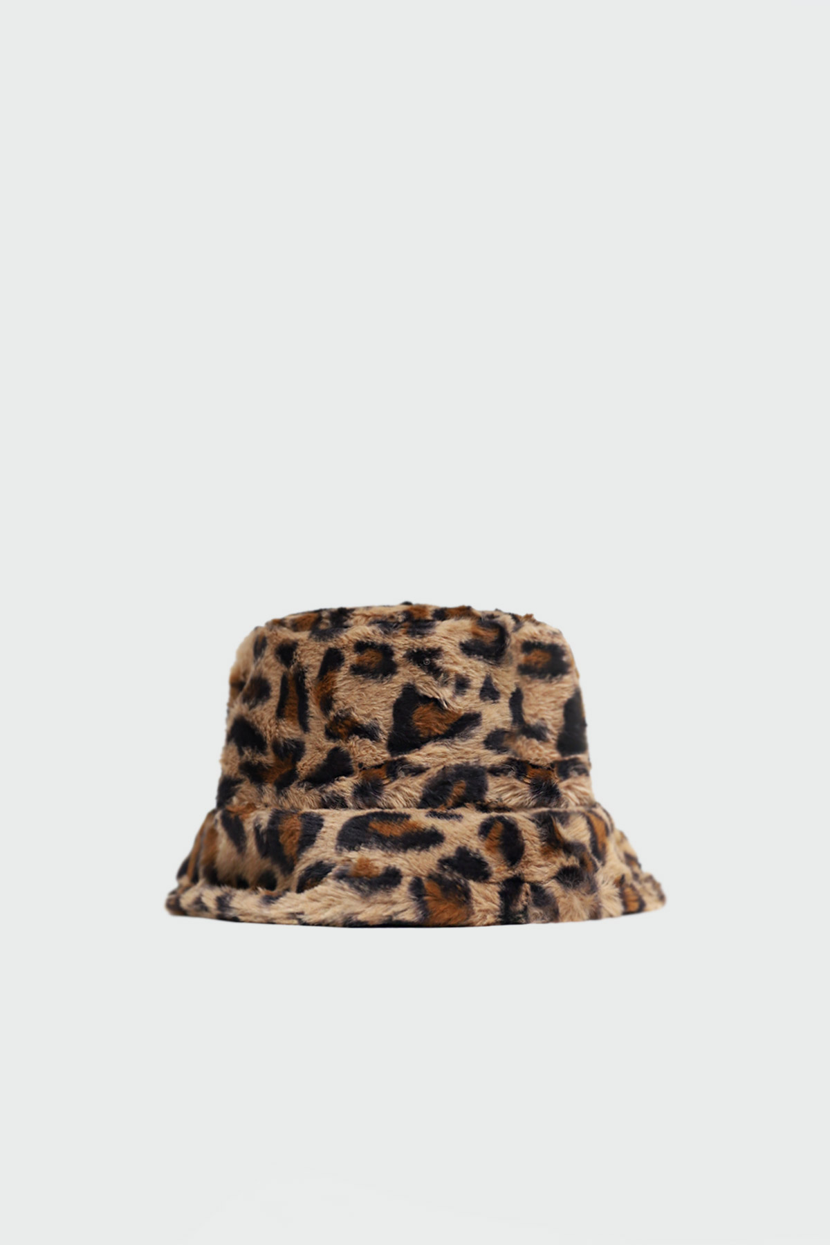 Kürk Görünümlü Bucket Leopar Kadın Şapka