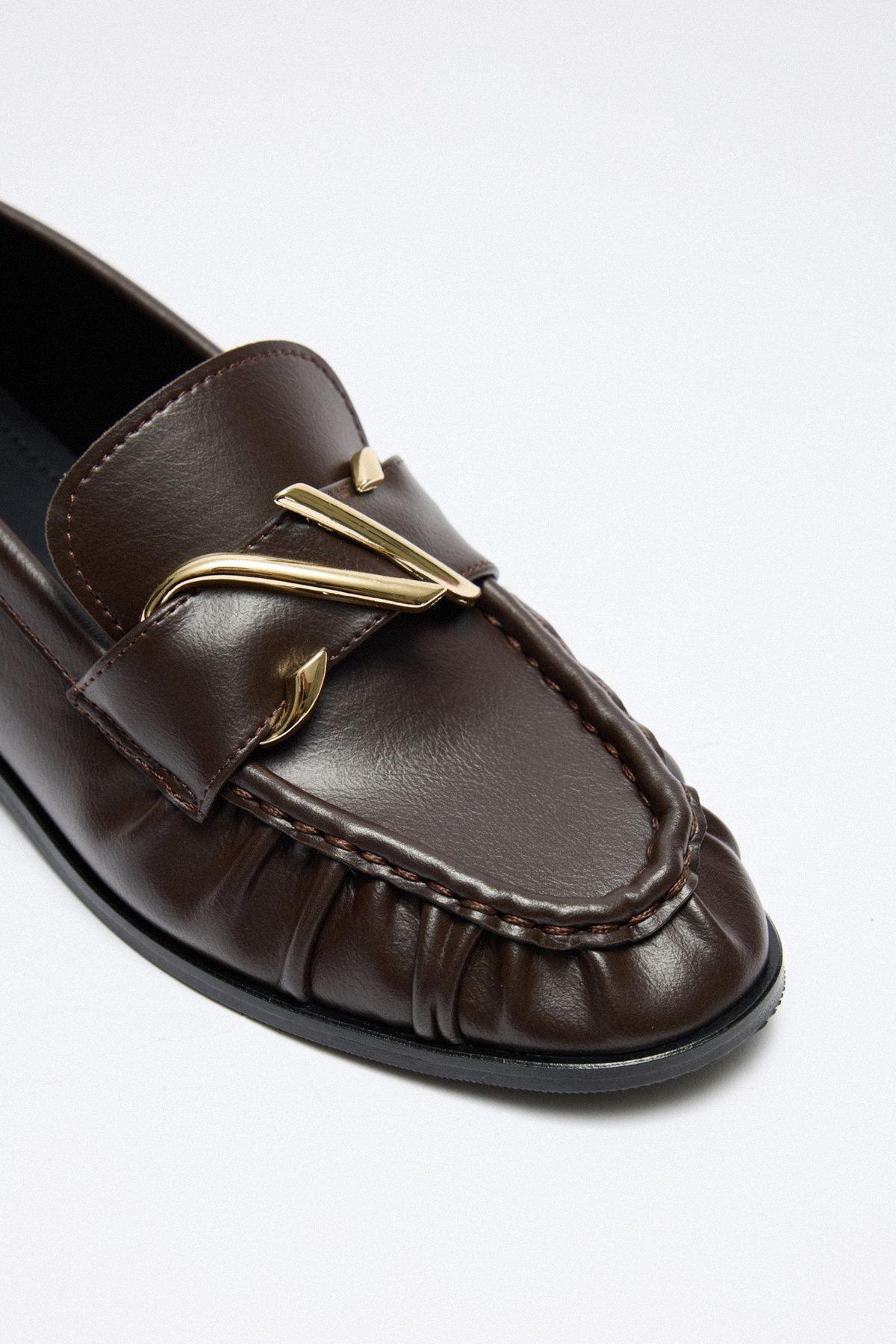 Sarmal Toka Detaylı Acı Kahve Kadın Loafer