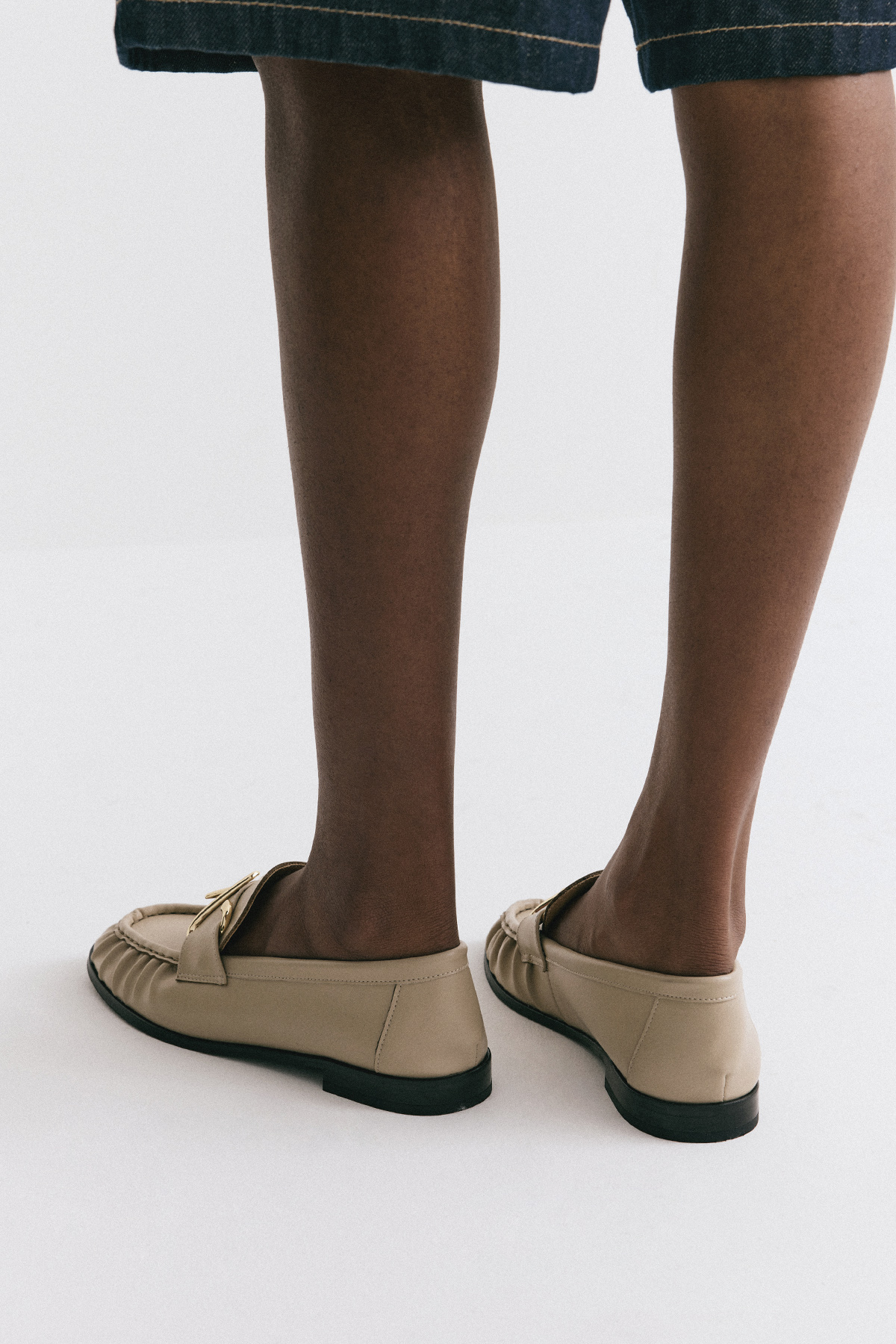 Sarmal Toka Detaylı Bej Kadın Loafer