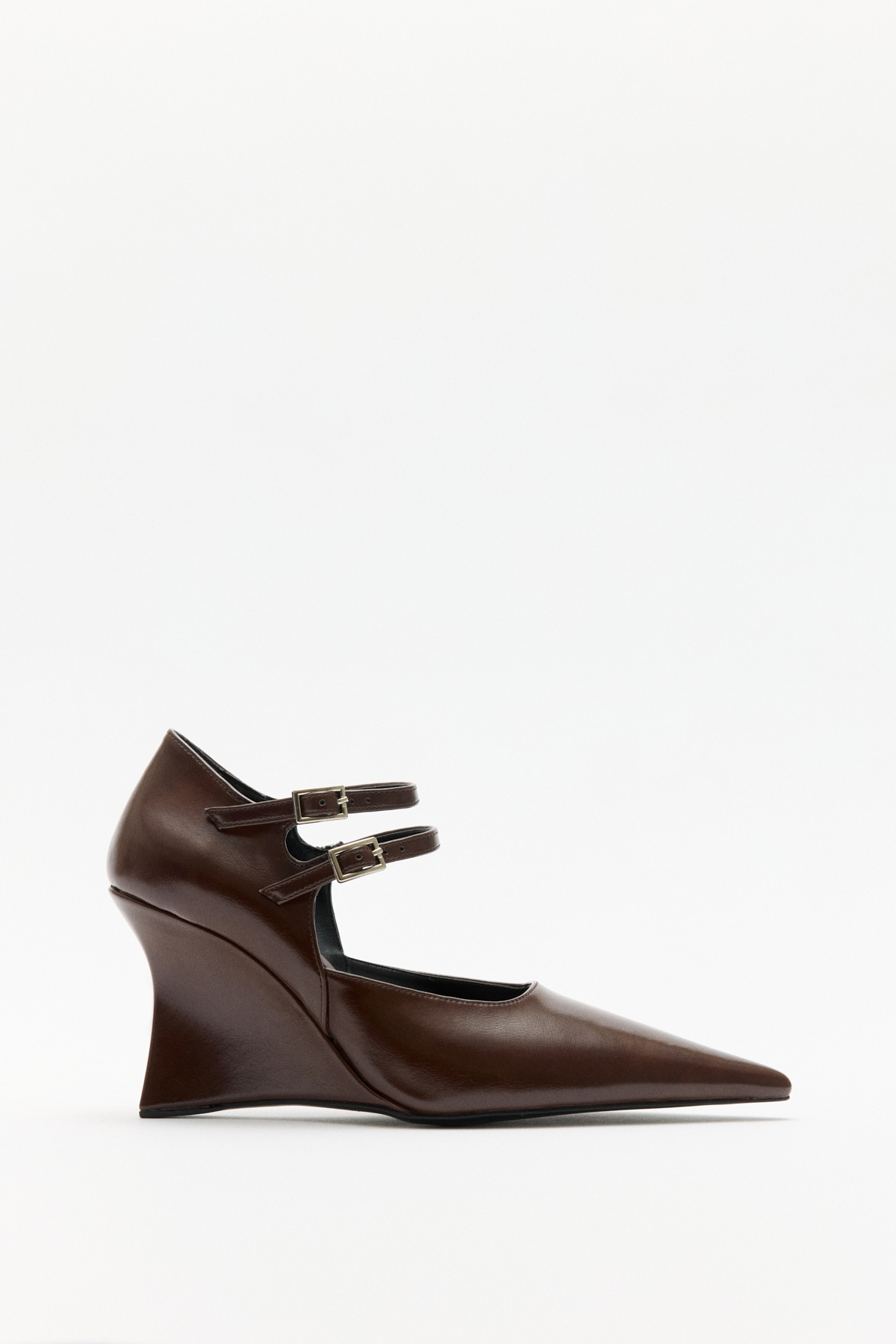 Sivri Burun Bant Detaylı Acı Kahve Kadın Topuklu