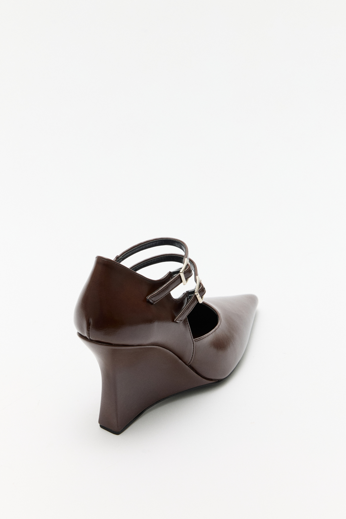 Sivri Burun Bant Detaylı Acı Kahve Kadın Topuklu