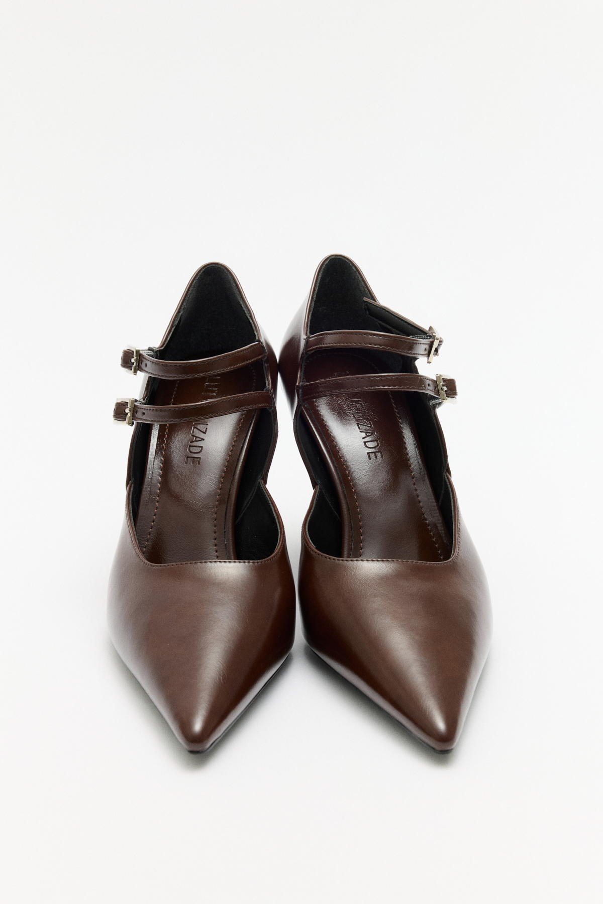 Sivri Burun Bant Detaylı Acı Kahve Kadın Topuklu