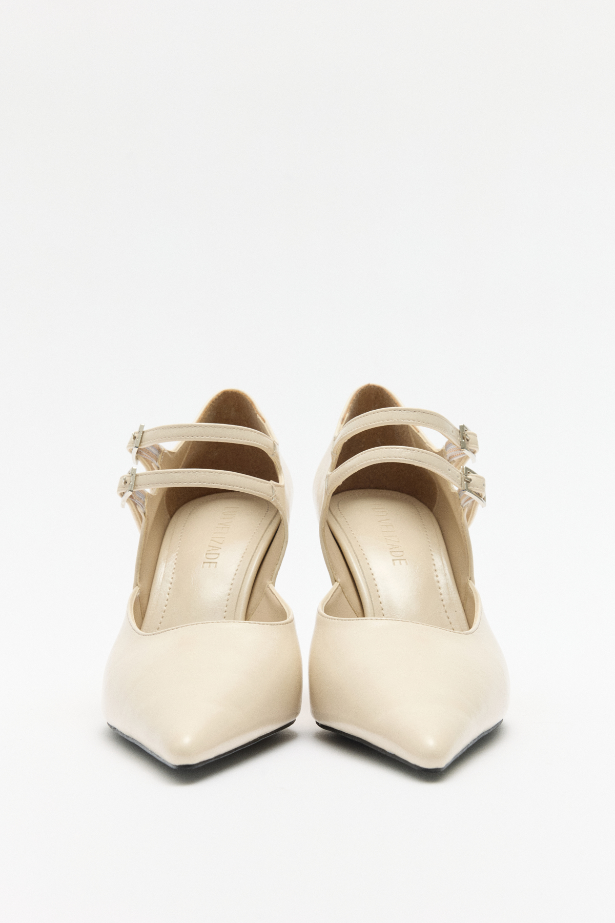 Sivri Burun Bant Detaylı Kemik Kadın Topuklu