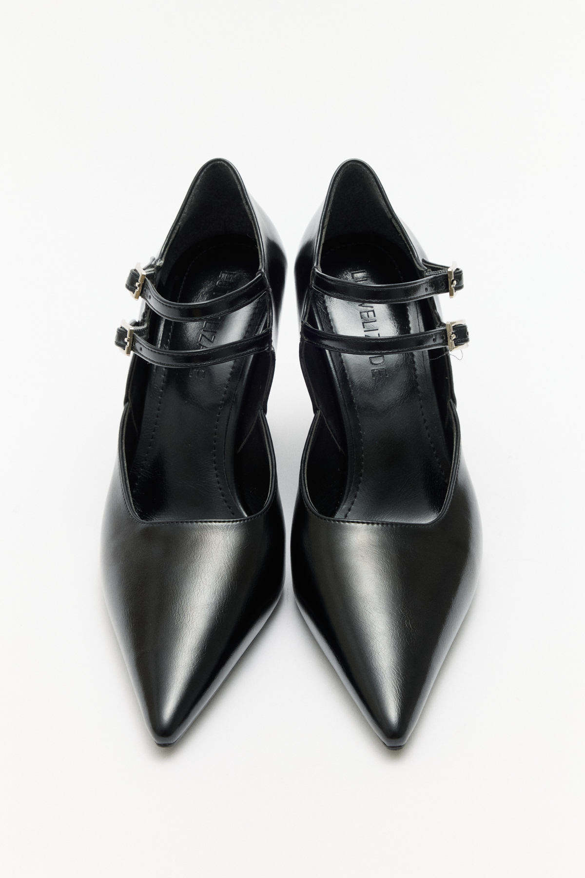 Sivri Burun Bant Detaylı Siyah Kadın Topuklu