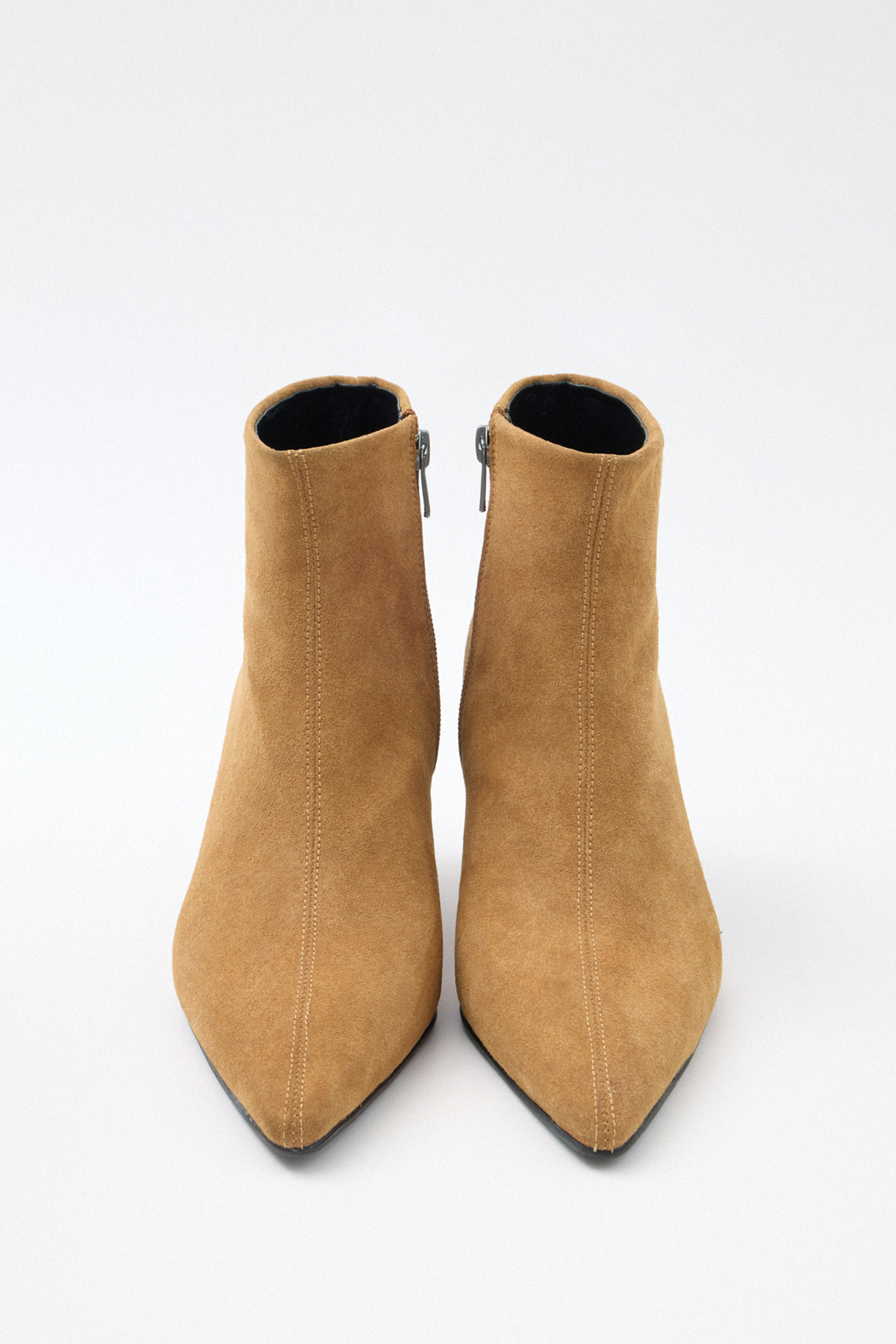 Sivri Burun Bilek Boy Taba Süet Kadın Bot