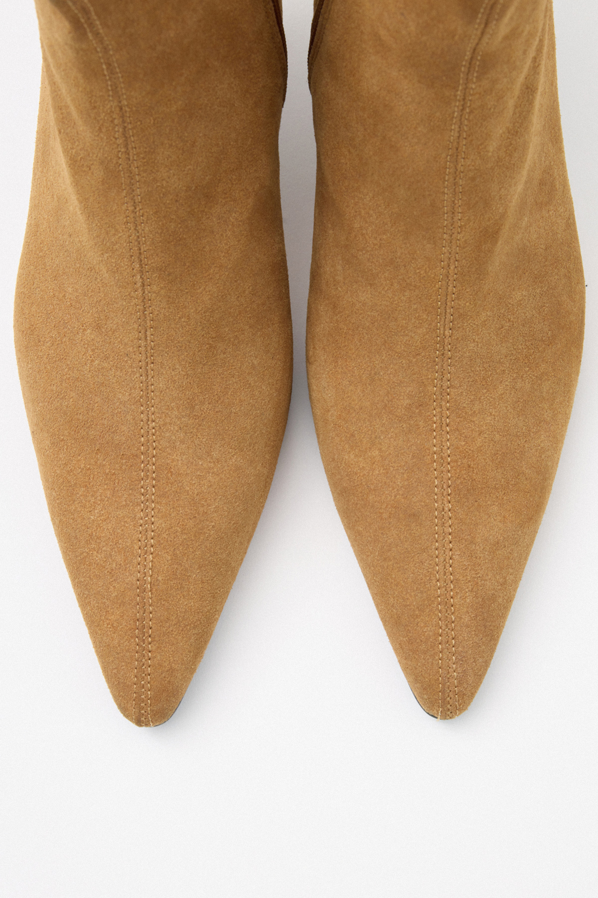 Sivri Burun Bilek Boy Taba Süet Kadın Bot