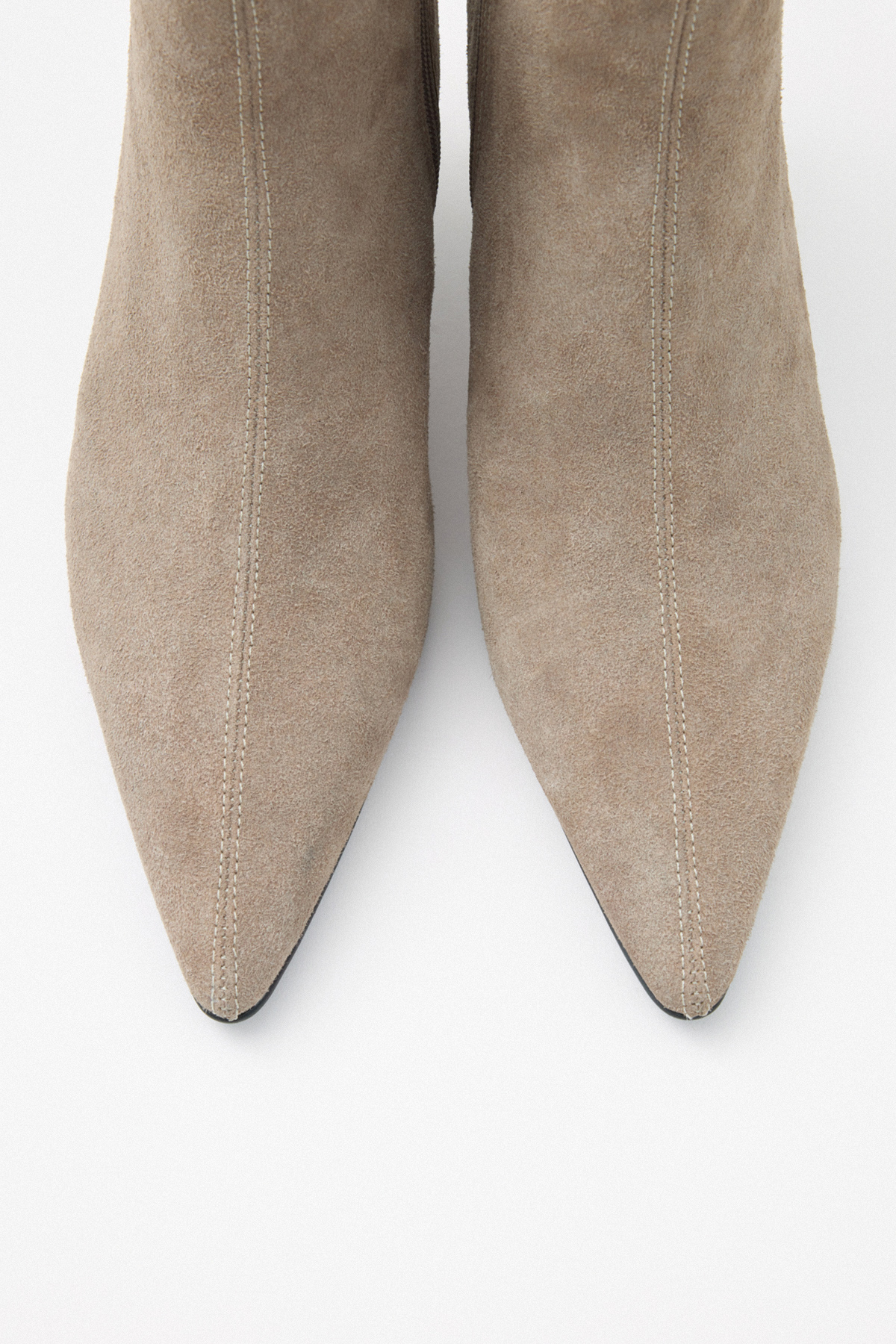 Sivri Burun Bilek Boy Vizon Süet Kadın Bot