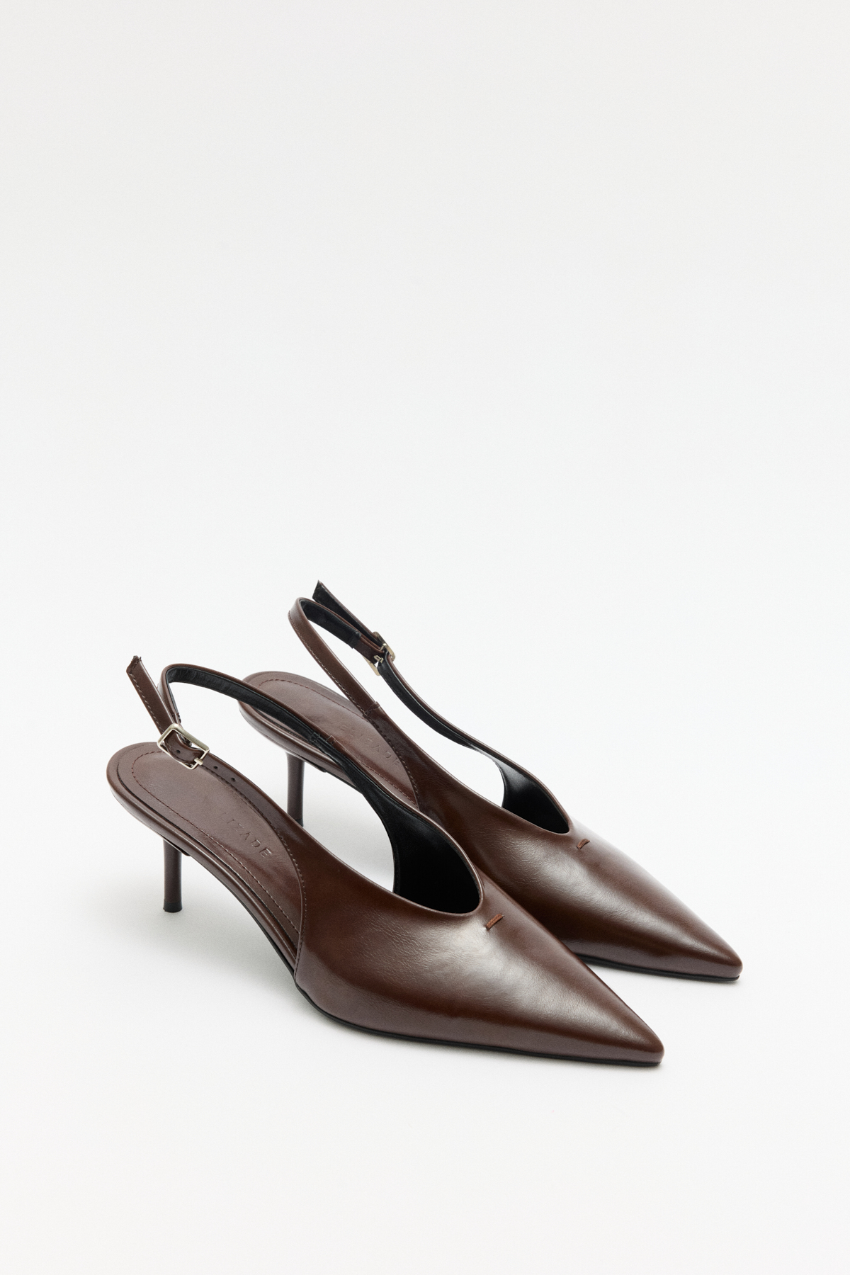 Sivri Burun Dekolteli Acı Kahve Kadın Topuklu