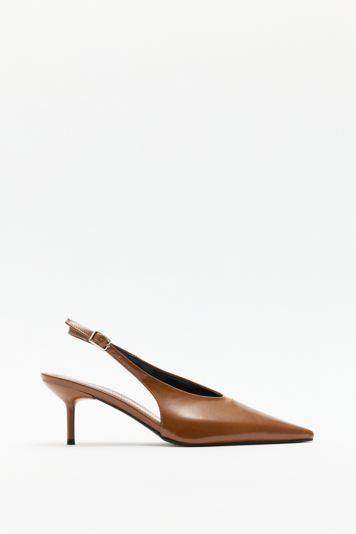 Sivri Burun Dekolteli Karamel Kadın Topuklu