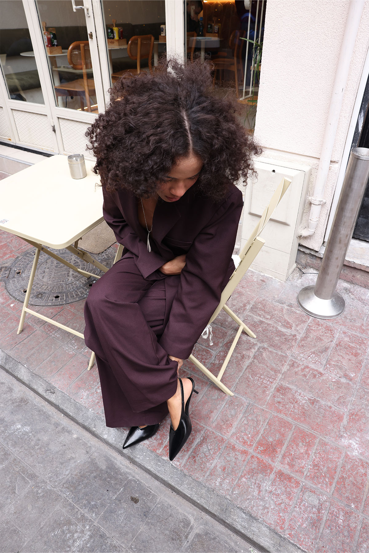 Sivri Burun Dekolteli Siyah Kadın Topuklu