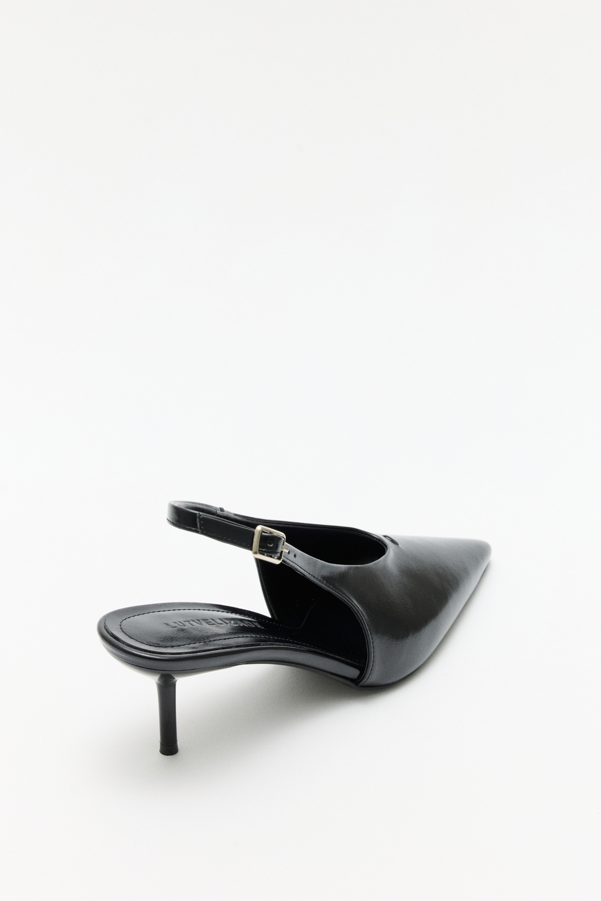 Sivri Burun Dekolteli Siyah Kadın Topuklu