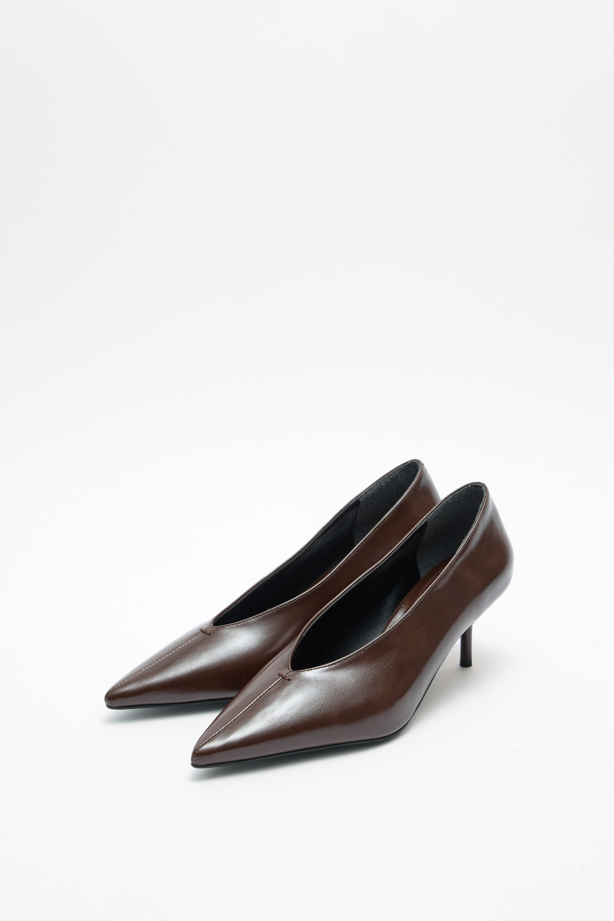 Sivri Burun Klasik Acı Kahve Kadın Topuklu