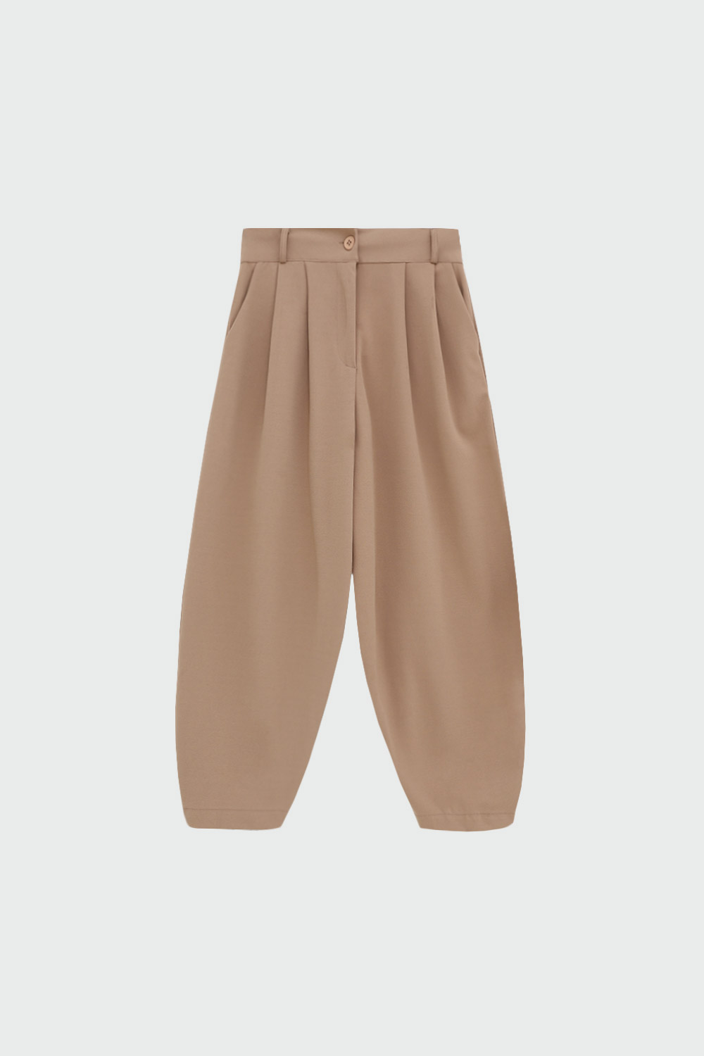 Slouchy Yüksek Bel Nude Kadın Pantolon