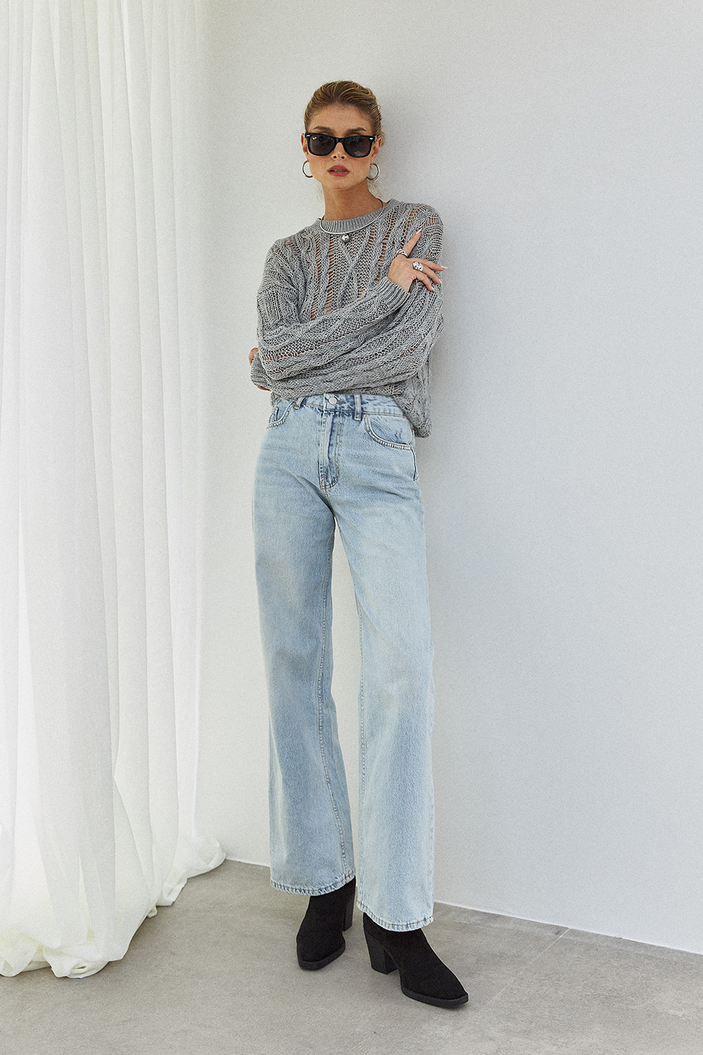Straight Buz Mavi Kadın Jean