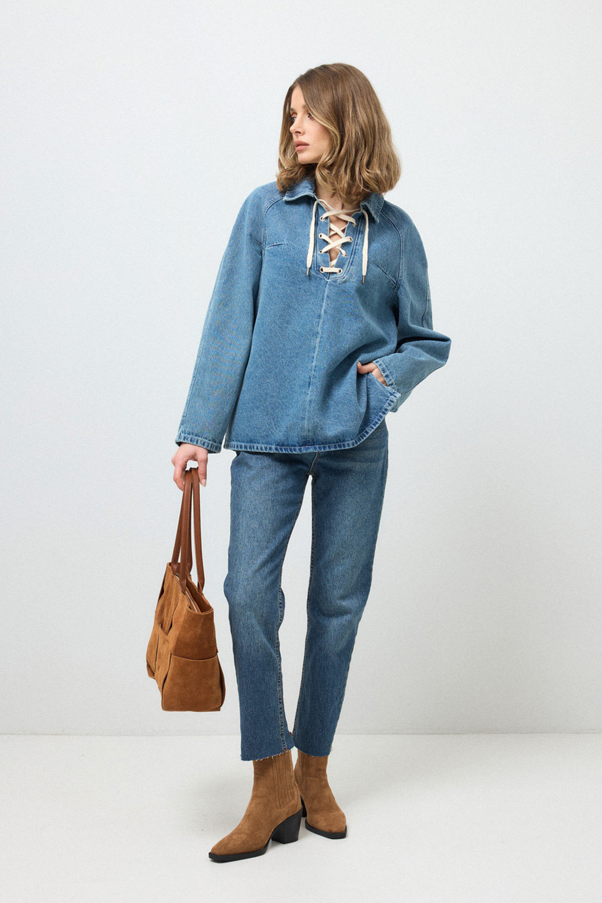 Straight Fit Boot Cut Mavi Kadın Jean