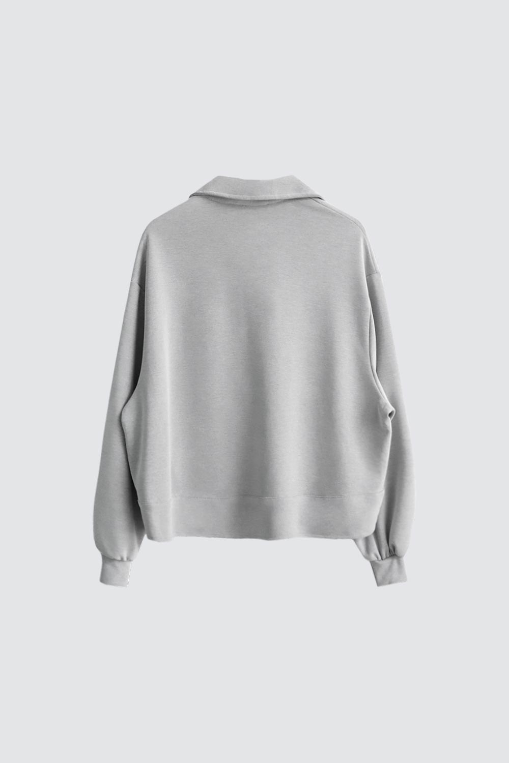 Çıtçıt Detaylı Açık Gri Kadın Sweatshirt