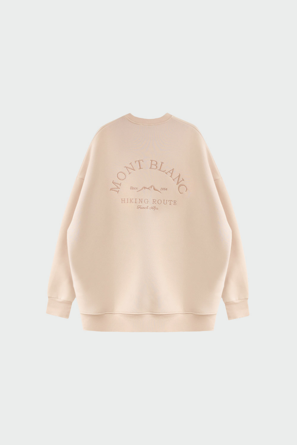 Bisiklet Yaka Oversize Mont Blanc Pudra Kadın Sweatshirt