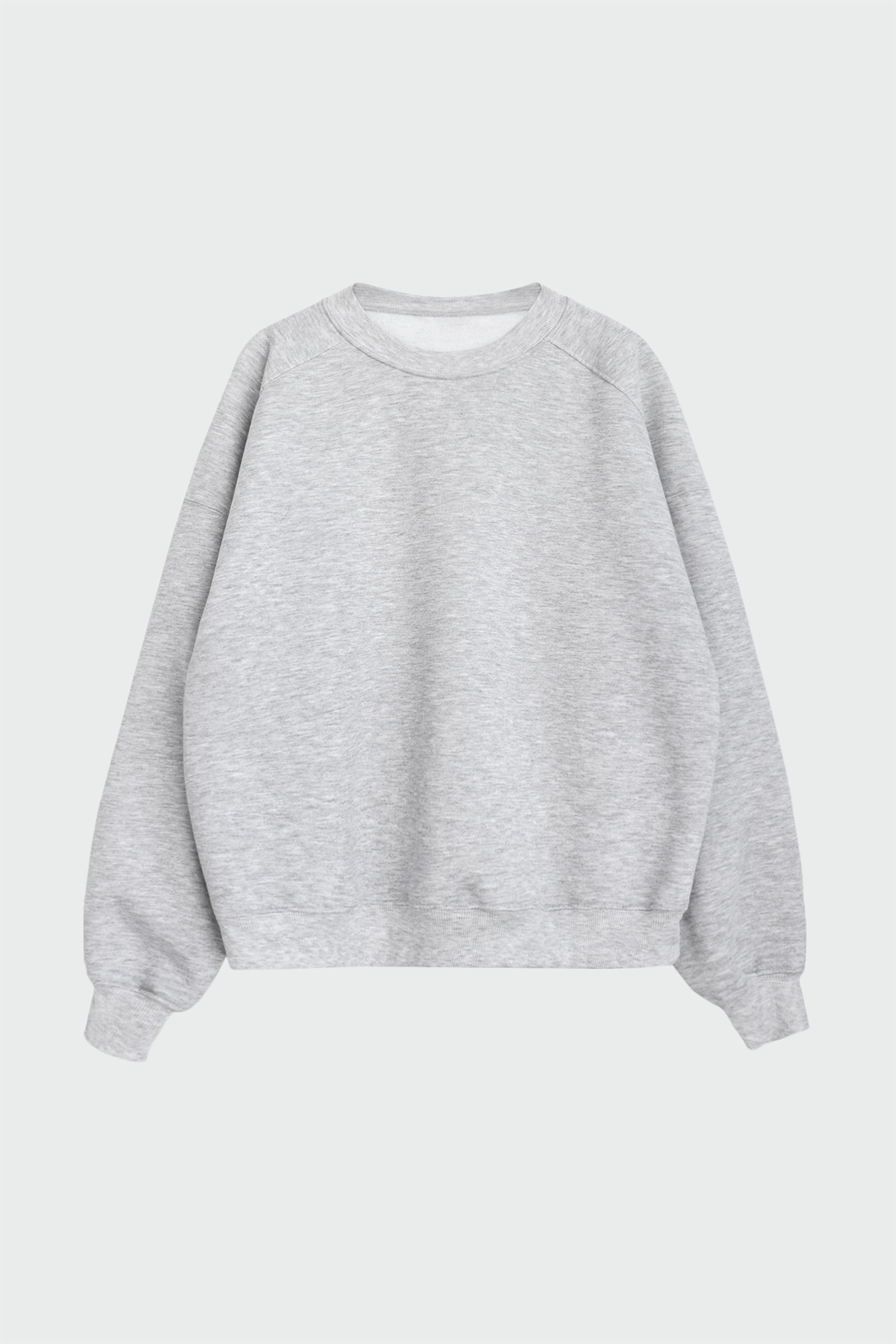 Bisiklet Yaka Oversize Gri Kadın Sweatshirt