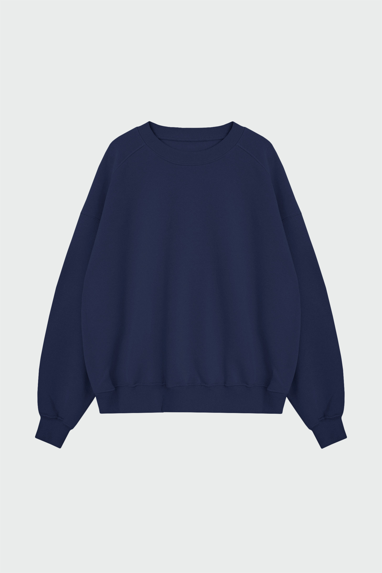 Bisiklet Yaka Oversize Lacivert Kadın Sweatshirt