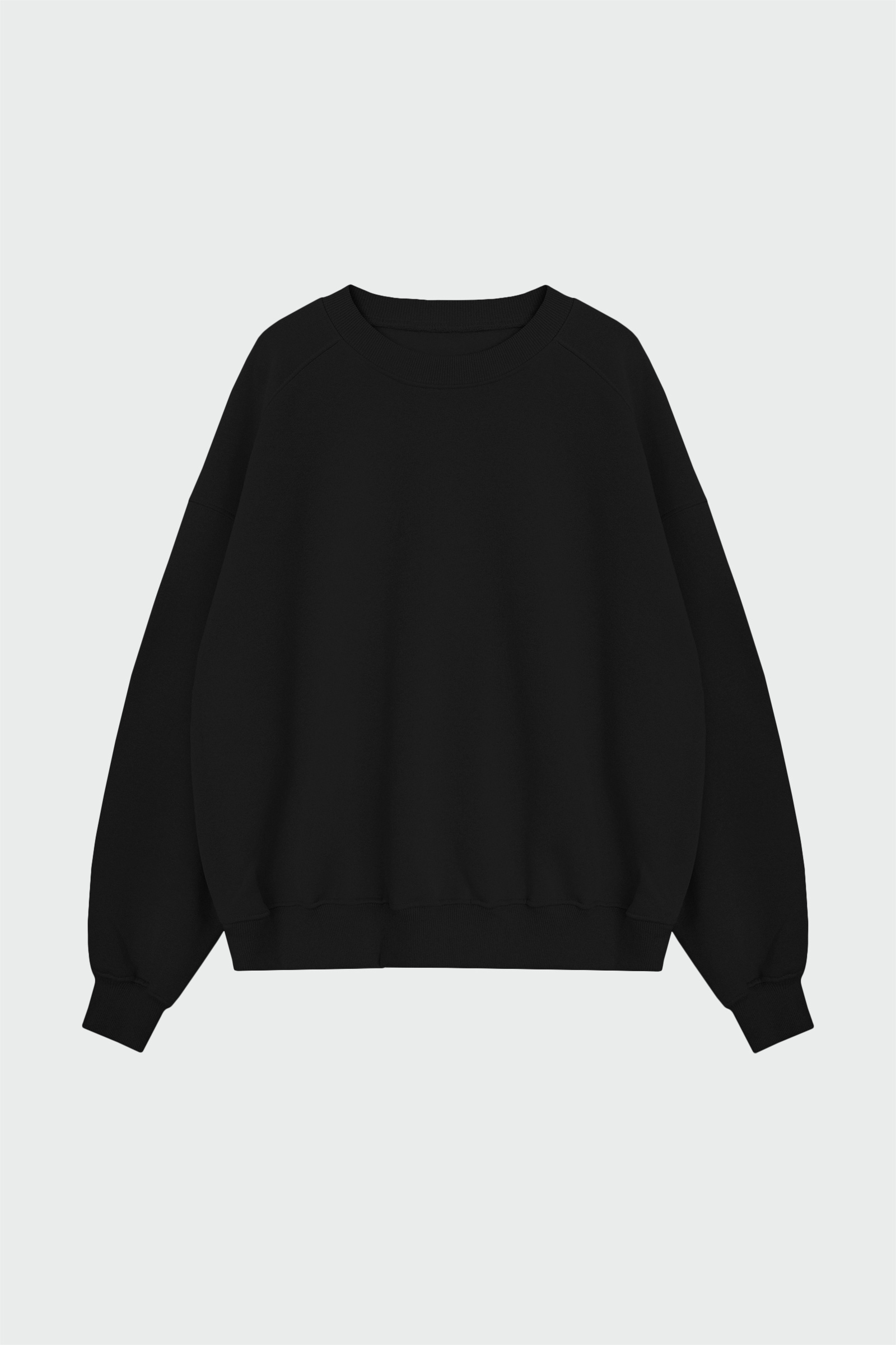 Bisiklet Yaka Oversize Siyah Kadın Sweatshirt