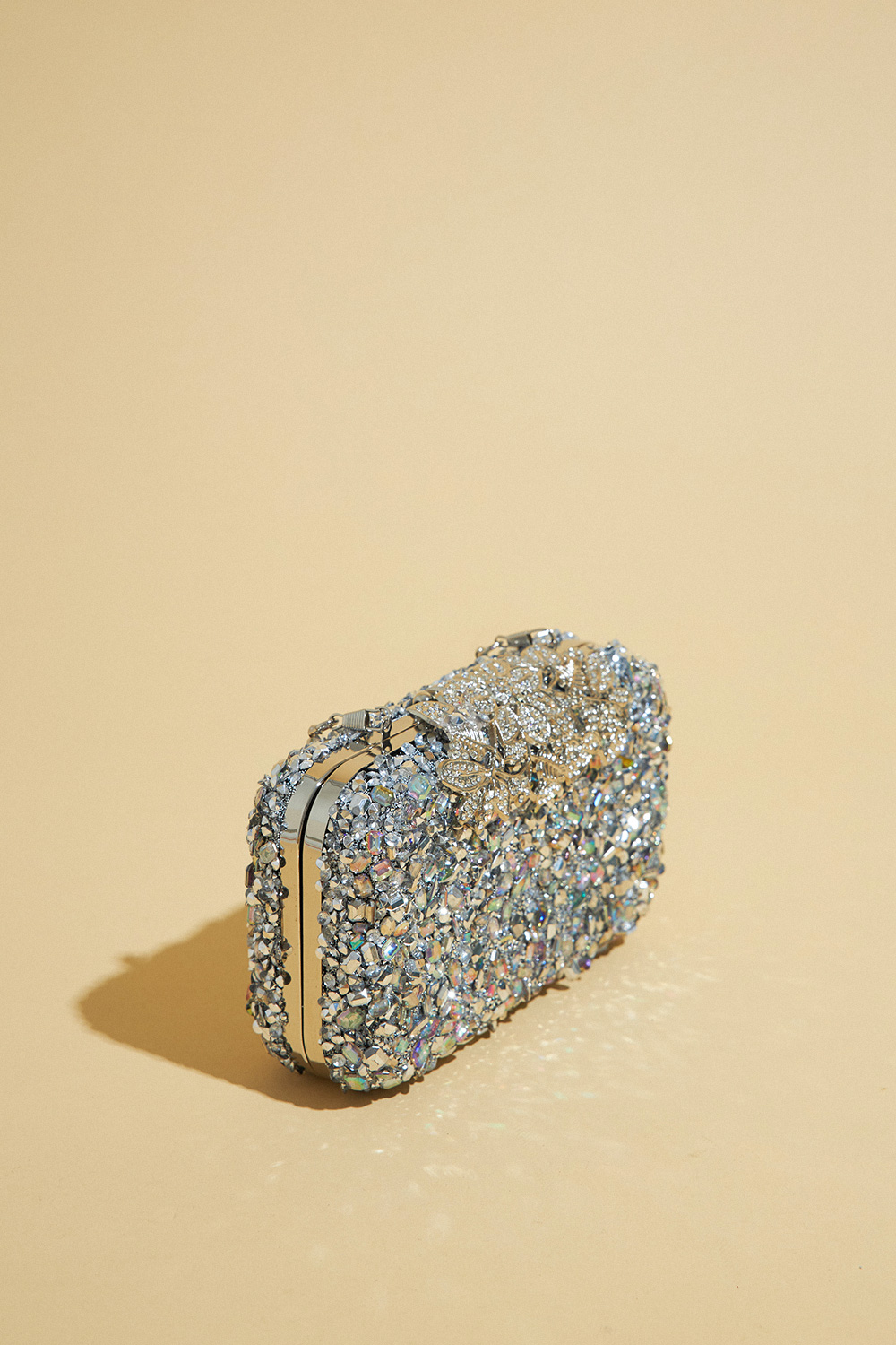 Taşlı Clutch Renkli Kadın Çanta