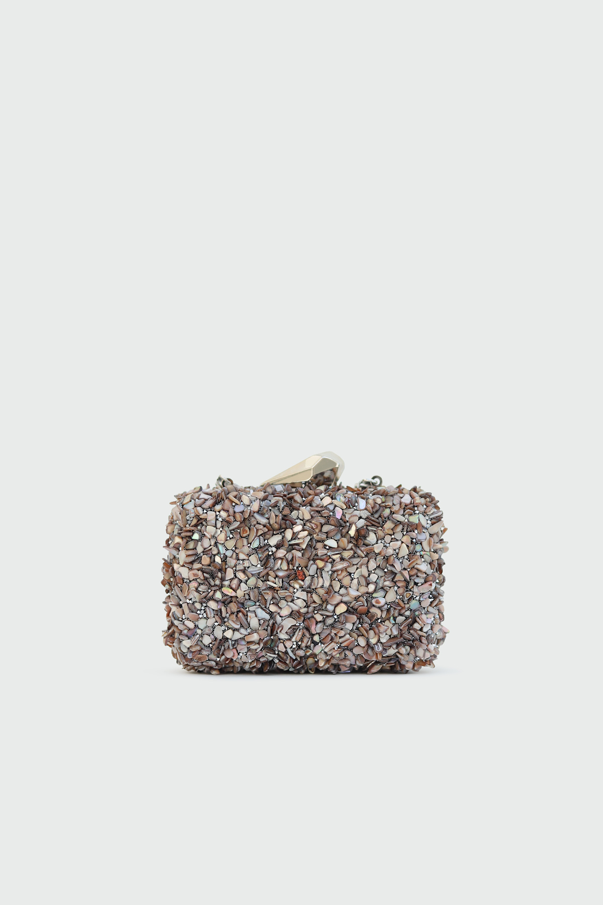 Taşlı Mini Clutch Kahve Kadın Çanta
