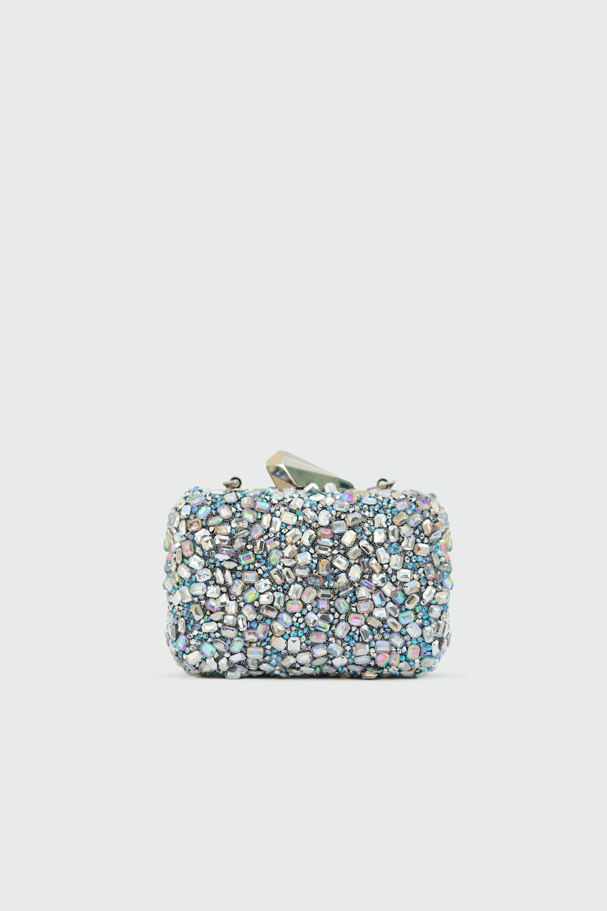 Taşlı Mini Clutch Mavi Kadın Çanta