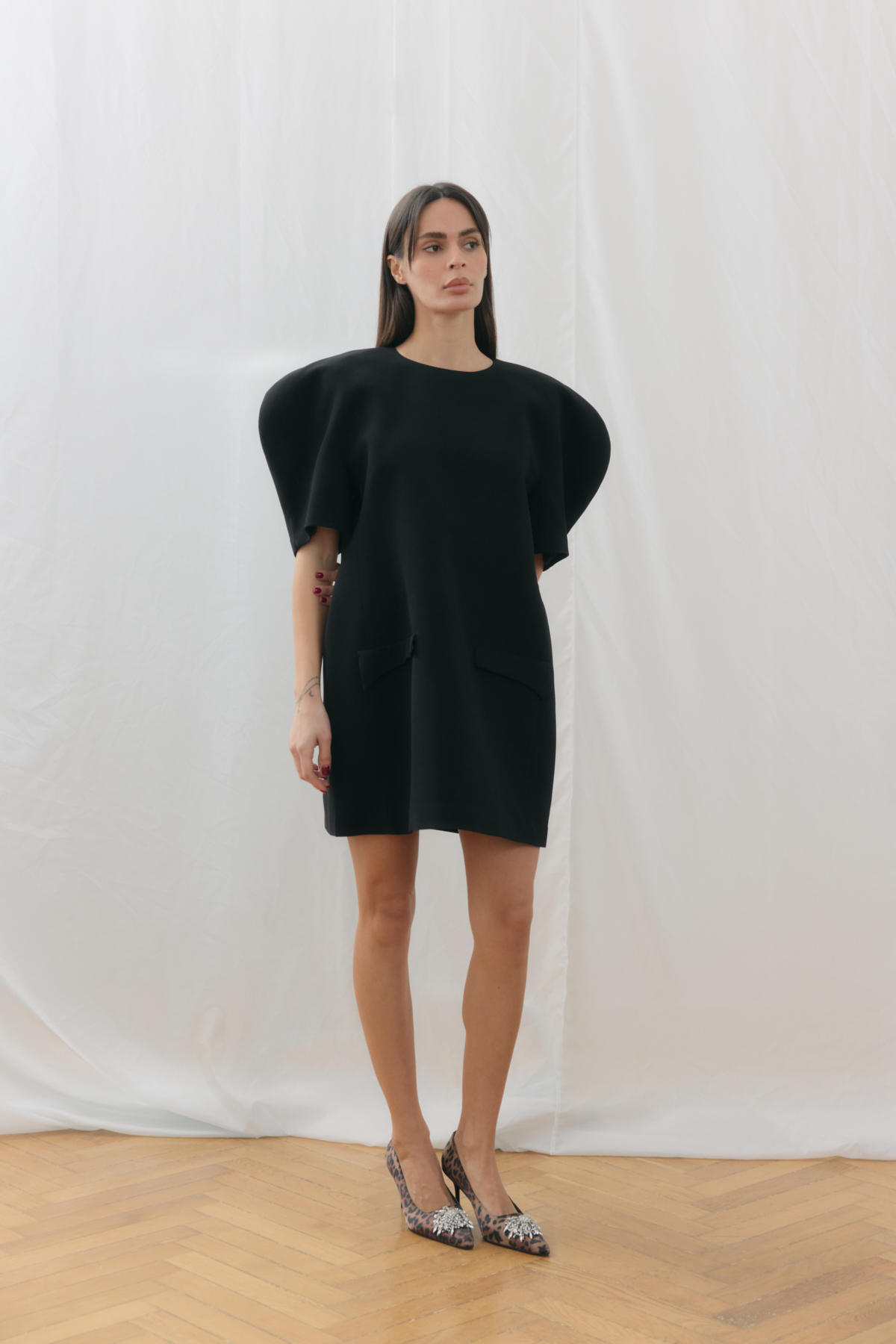 Sivri Burun Toka Detaylı Stiletto Leopar Kadın Topuklu