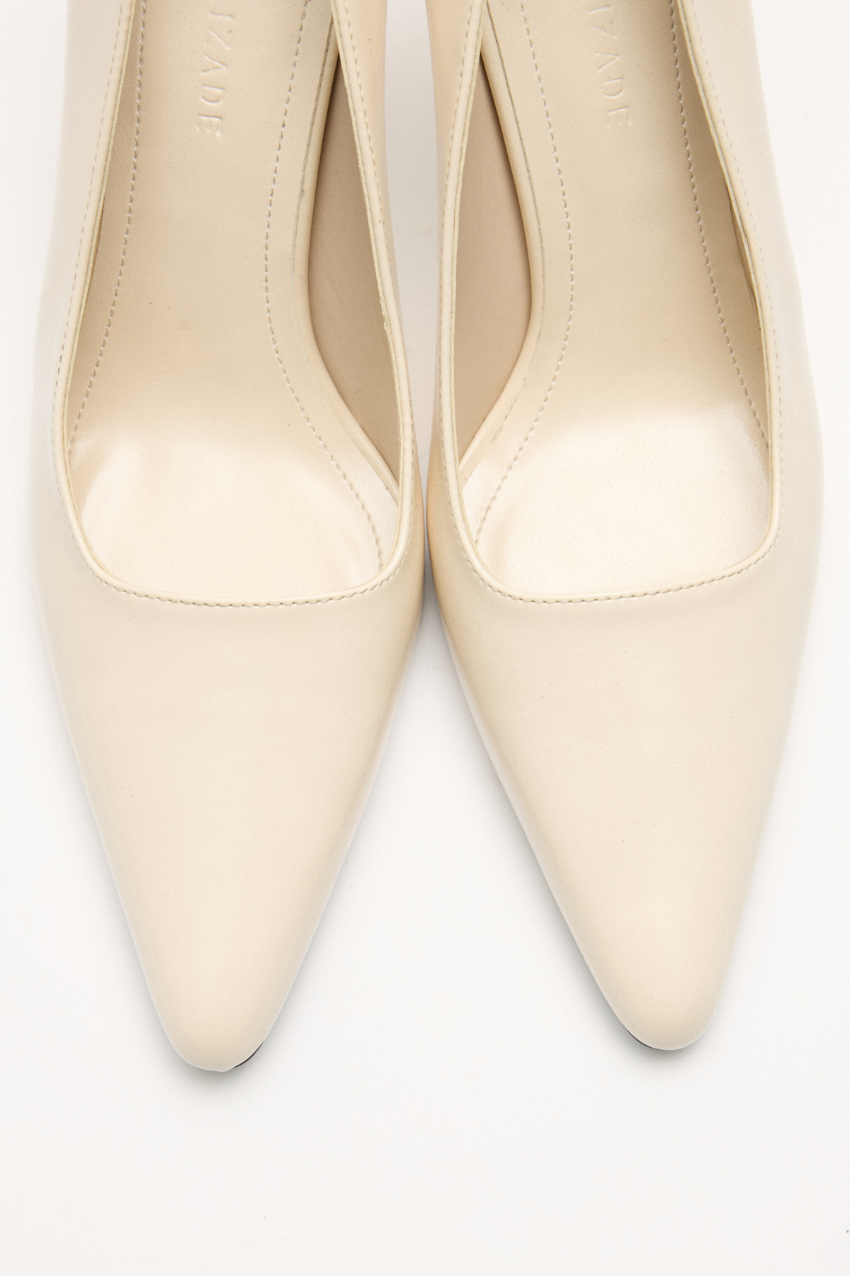 Deri Görünümlü Sivri Burun Stiletto Kemik Kadın Topuklu