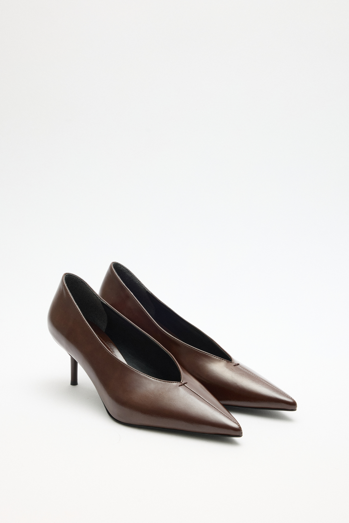 Sivri Burun Klasik Acı Kahve Kadın Topuklu