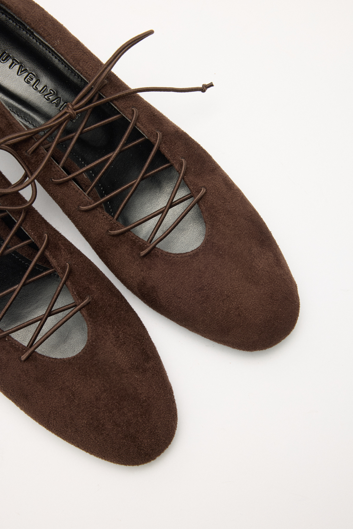 Bağcık Detaylı Kısa Topuklu Acı Kahve Süet Kadın Topuklu