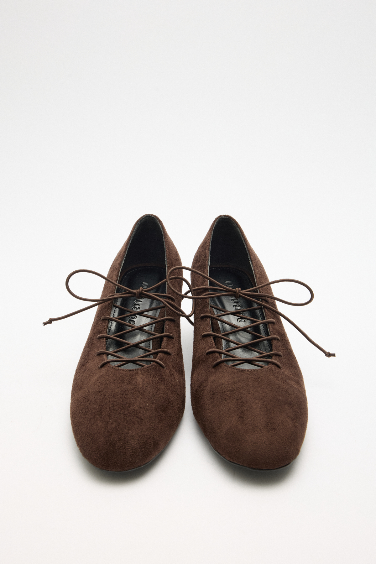 Bağcık Detaylı Kısa Topuklu Acı Kahve Süet Kadın Topuklu