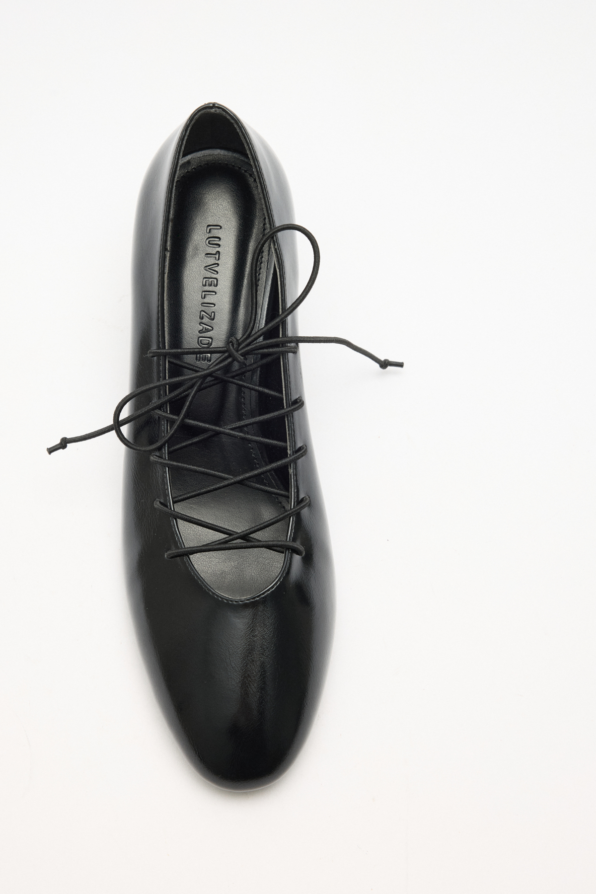 Bağcık Detaylı Kısa Topuklu Siyah Kadın Topuklu